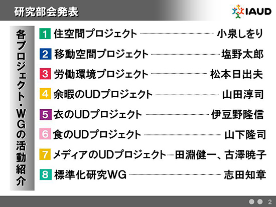 8つのプロジェクトとワーキンググループ