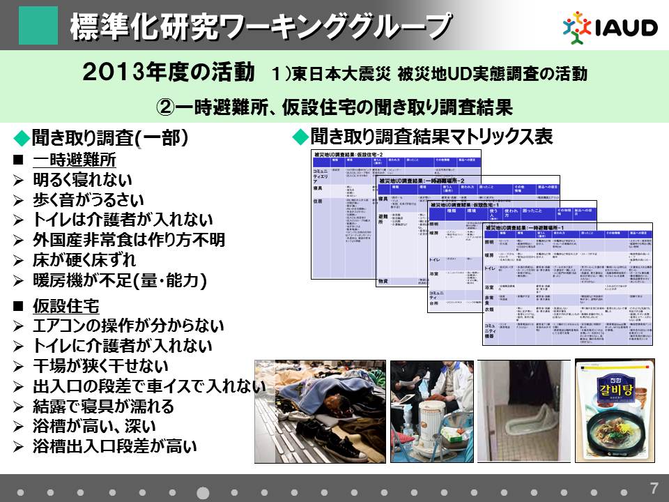 聞き取り調査（一部）と聞き取り調査結果マトリックス表