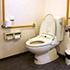 Wheelchair accessible toilet is installed at IAUD Salon. Images