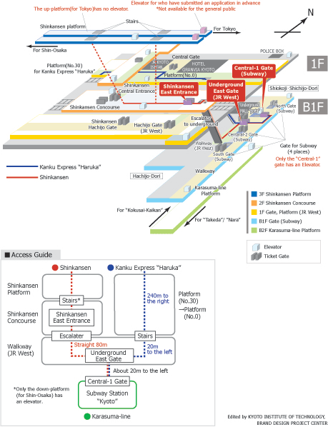 The Map of Transfer at Kyoto Station