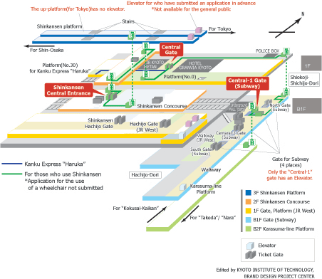 The Map of Transfer at Kyoto Station