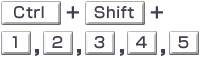 Ctrl  +  Shift  +  1 or 2 or 3 or 4 or 5