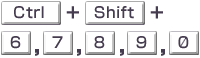 Ctrl  +  Shift  +  6 or 7 or 8 or 9 or 0
