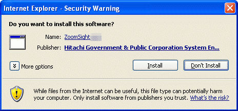 Figure: Security Warning dialog box